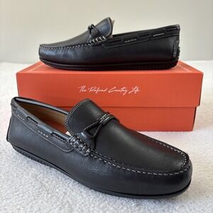 NEW MARTIN DINGMAN Mens Leather Braided Bit Loafers Size 10.5 Black Sport Casual